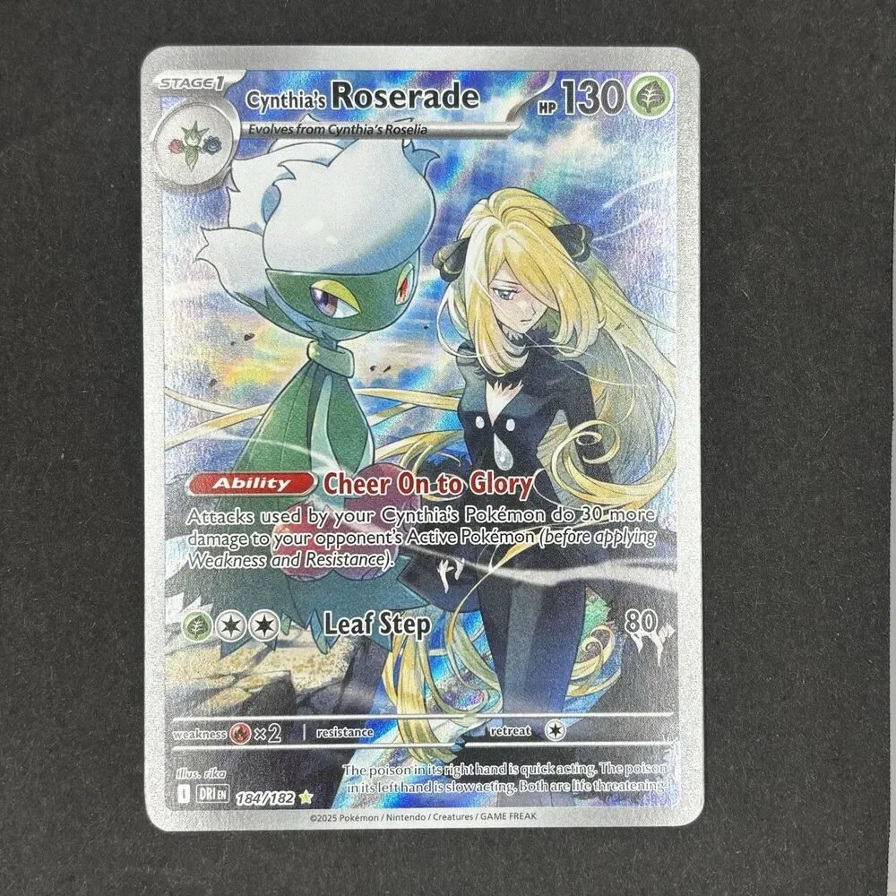 Cynthia's Roserade Illustration Rare Holofoil SV10: Destined Rivals 184/182 NM
